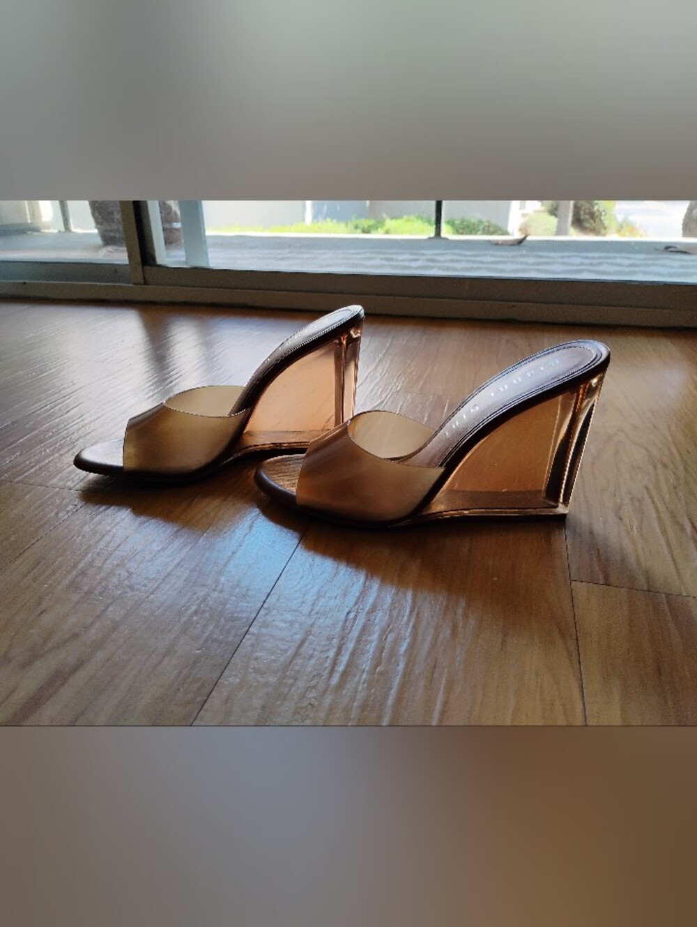 Gianni Bini Richel Caramel Translucent Wedges Size 7